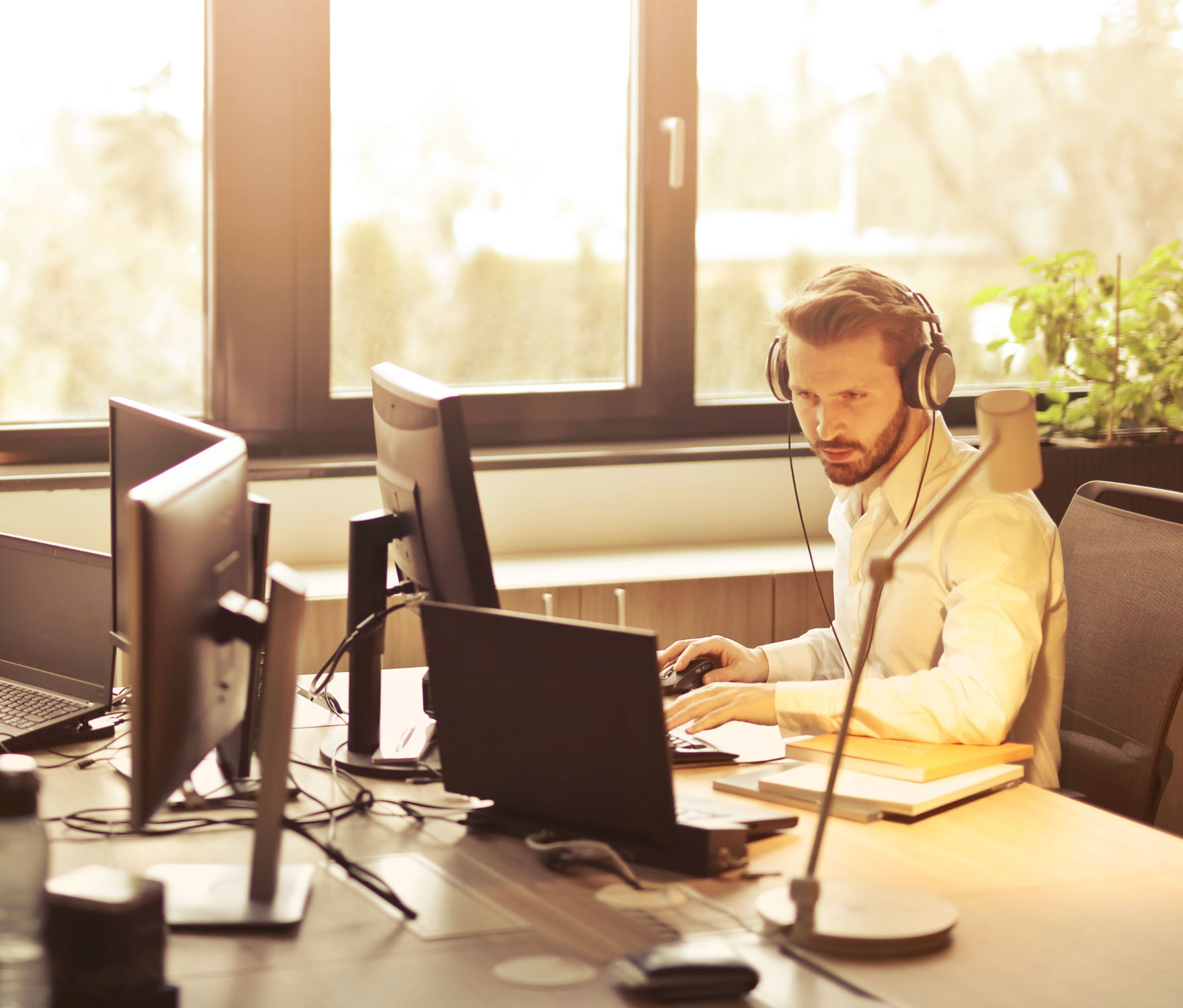 Photo of Man at Computer